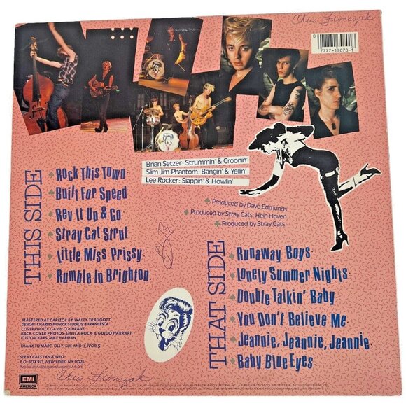 Stray Cats Built For Speed Vinyl LP 1982 EMI America ‎ST-17070 Record Album VG+ - Picture 3 of 7